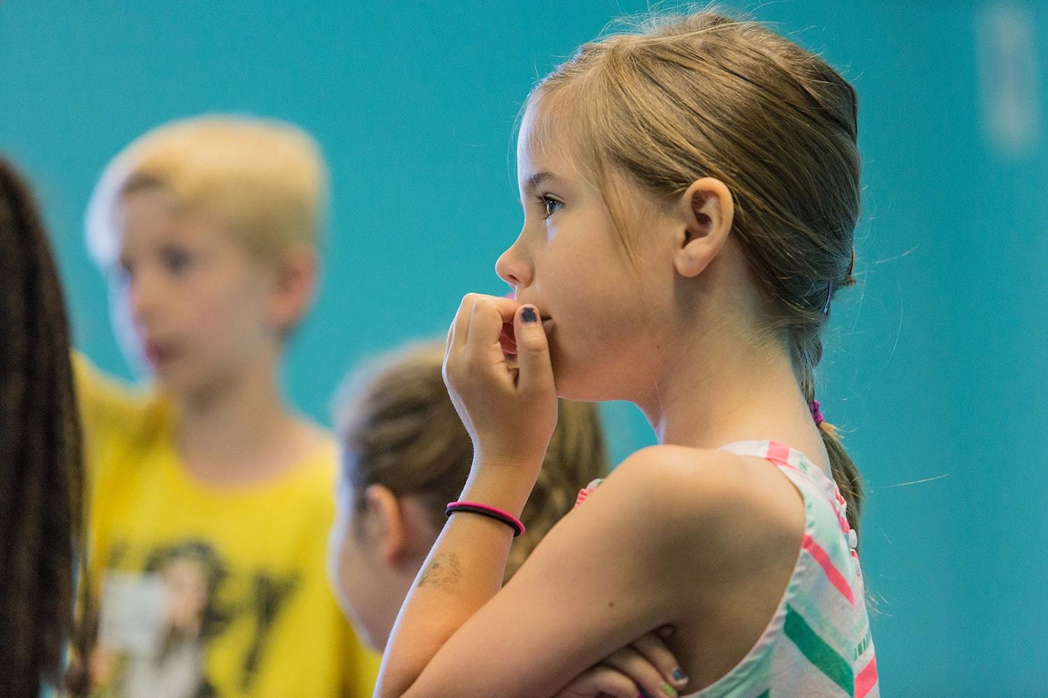 Young girl in a children's class.